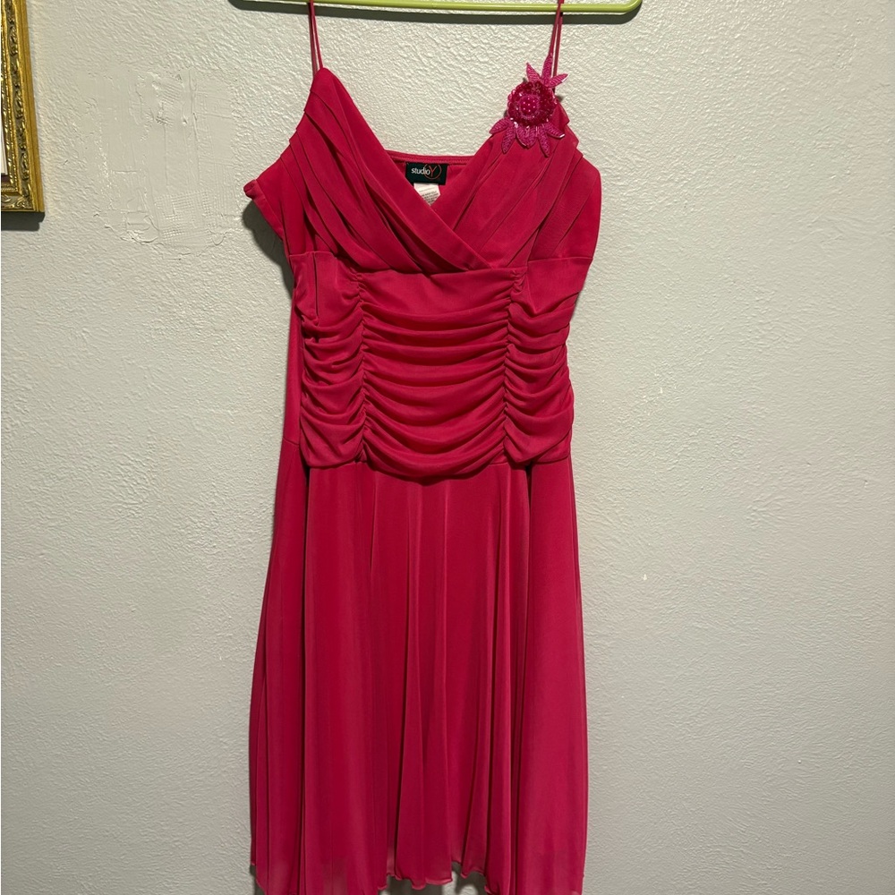 Studio Y Pink Midi Dress with Floral Detail